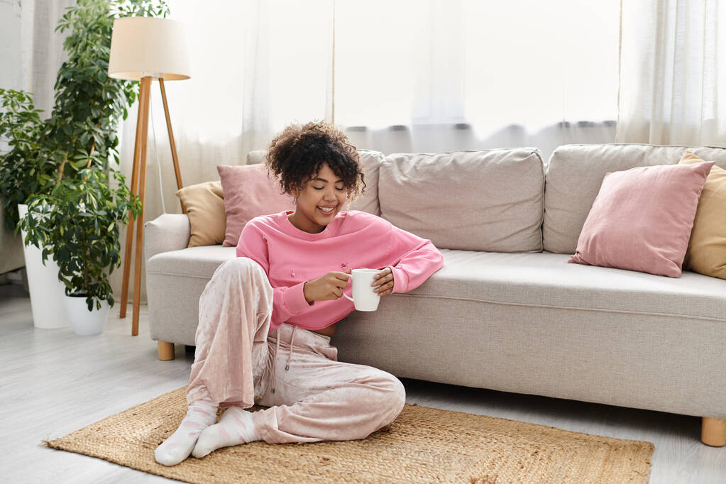 relaxing in the living room